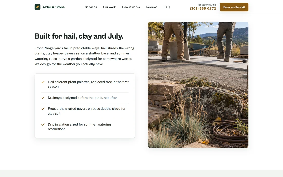 Alder & Stone climate section