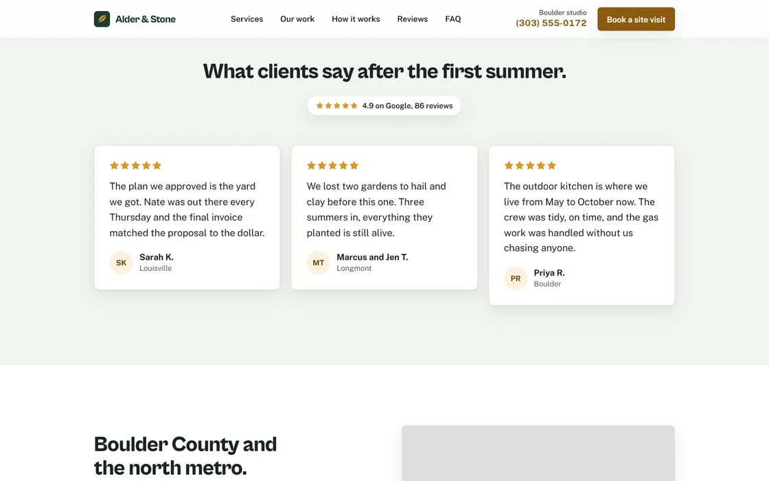 Alder & Stone reviews section
