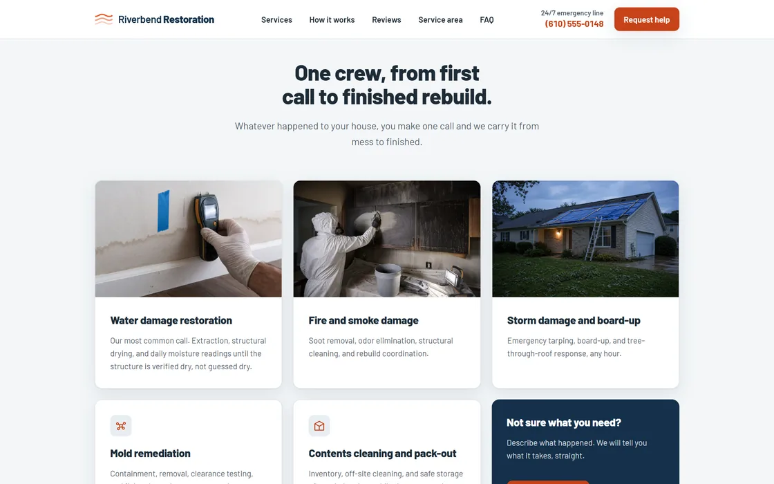 Riverbend Restoration services section