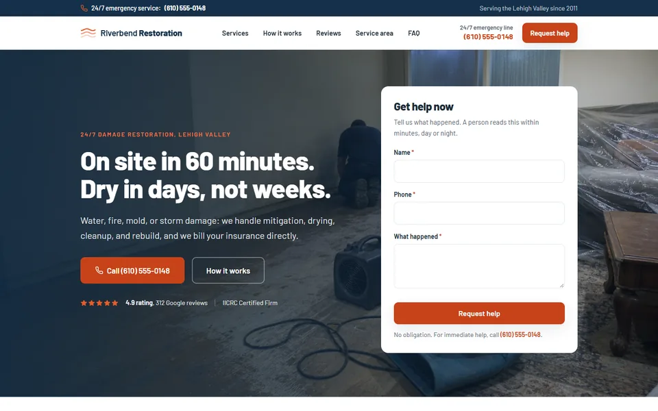 Homepage of Riverbend Restoration